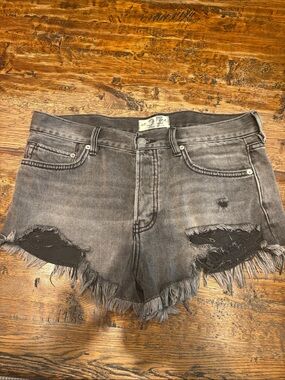 Black Distressed Denim Women’s Shorts